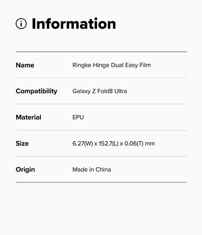 Ringke Hinge Dual Easy Pro Film Protector for Samsung Galaxy Z Fold 8 Ultra