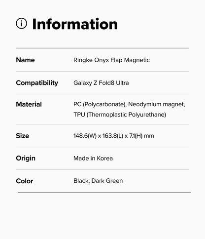 Ringke Onyx Flap Magnetic Case for Samsung Galaxy Z Fold 8 Ultra