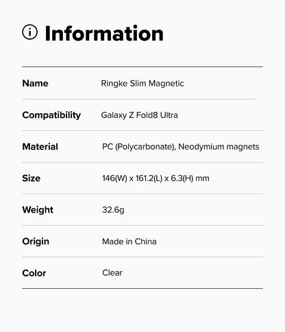 Ringke Slim Magnetic Case for Samsung Galaxy Z Fold 8 Ultra