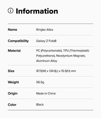 Ringke Alles Case for Samsung Galaxy Z Fold 8