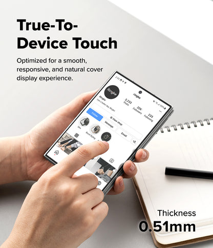 Ringke Easy Silde Cover Display Tempered Glass Screen Protector for Samsung Galaxy Z Fold 8