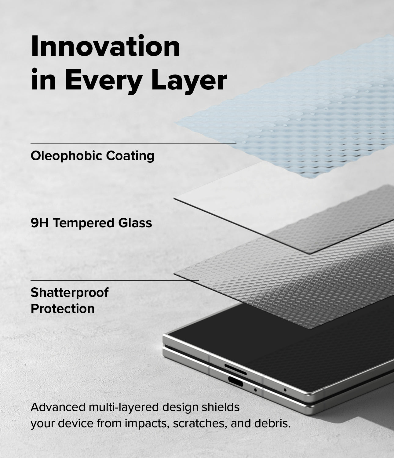 Ringke Easy Silde Cover Display Tempered Glass Screen Protector for Samsung Galaxy Z Fold 8
