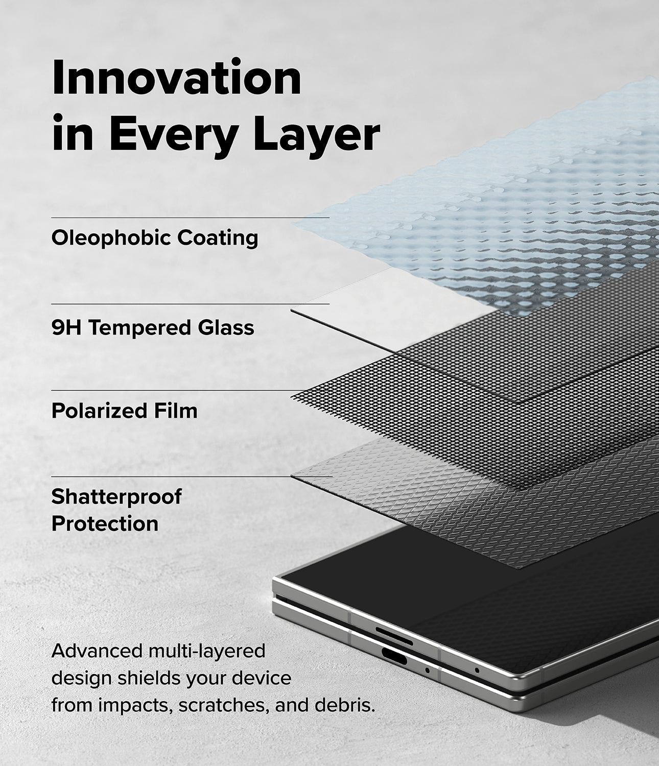 Ringke Privacy 360° Easy Silde Cover Display Tempered Glass Screen Protector for Samsung Galaxy Z Fold 8