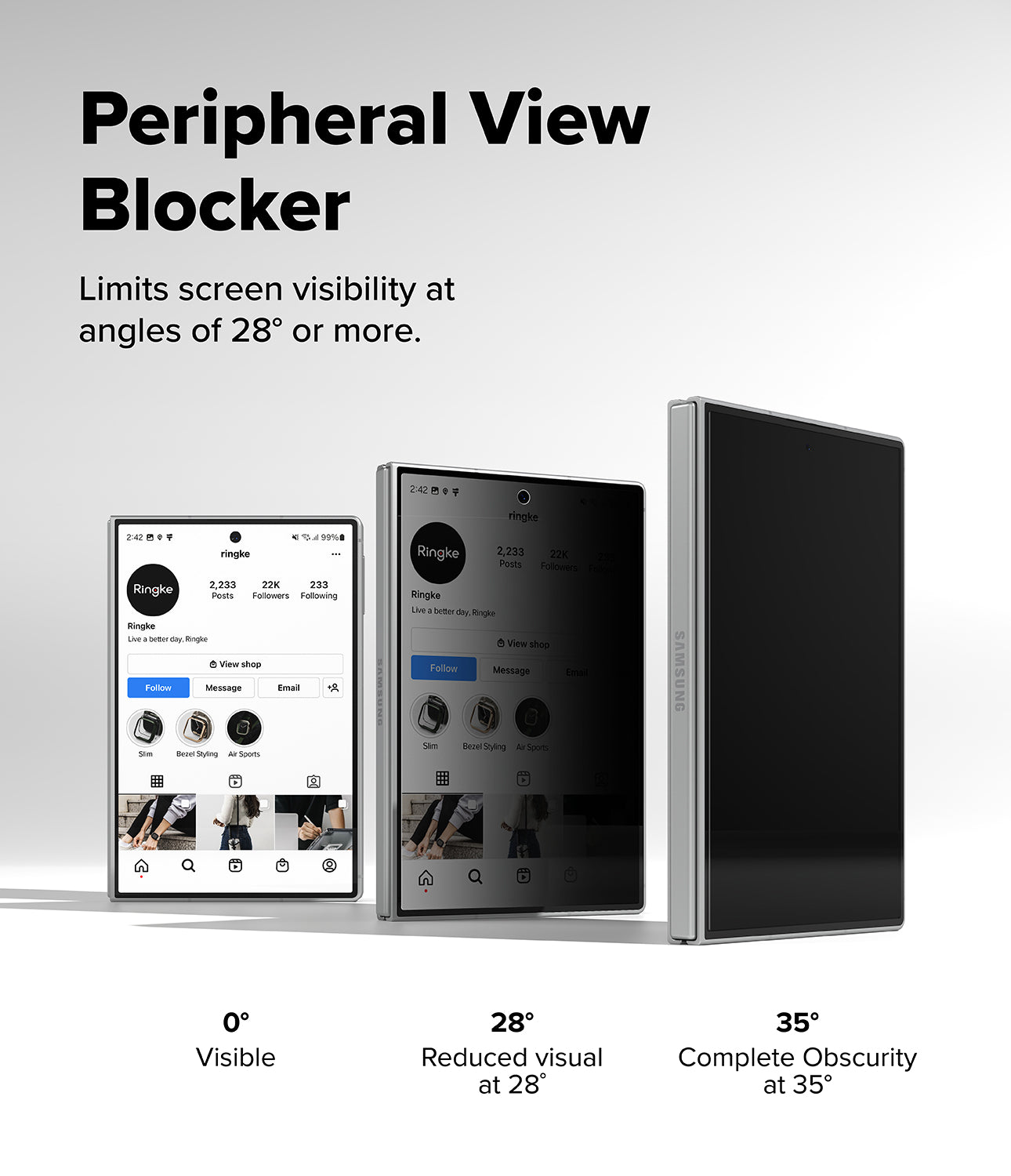 Ringke Privacy Easy Silde Cover Display Tempered Glass Screen Protector for Samsung Galaxy Z Fold 8