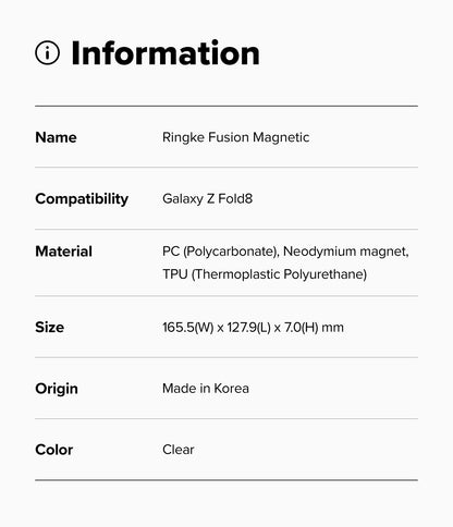 Ringke Fusion Magnetic Case for Samsung Galaxy Z Fold 8