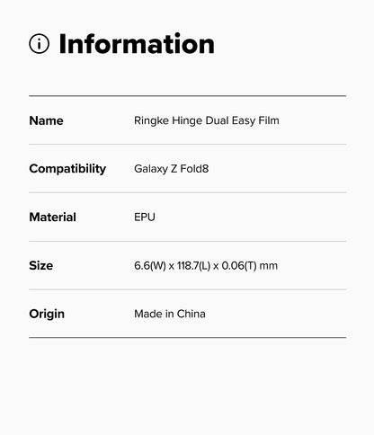 Ringke Hinge Dual Easy Pro Film Protector for Samsung Galaxy Z Fold 8