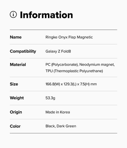Ringke Onyx Flap Magnetic Case for Samsung Galaxy Z Fold 8