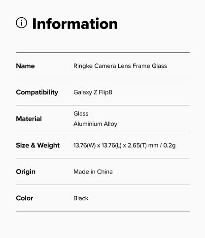 Ringke Camera Lens Frame Protector for Samsung Galaxy Z Flip 8