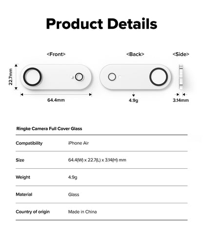 Ringke Camera Protector Tempered Glass for Apple iPhone Air