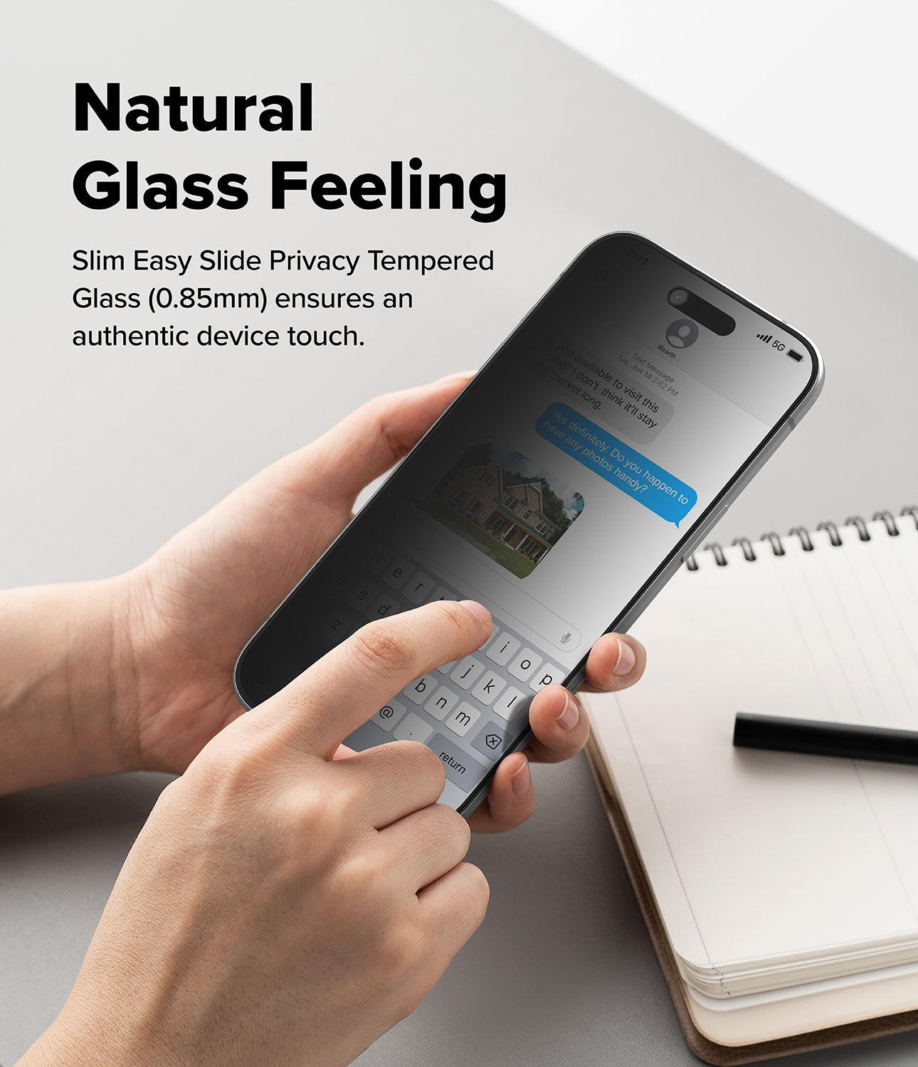 Ringke Privacy Easy Slide Tempered Glass Screen Protector for Apple iPhone Air