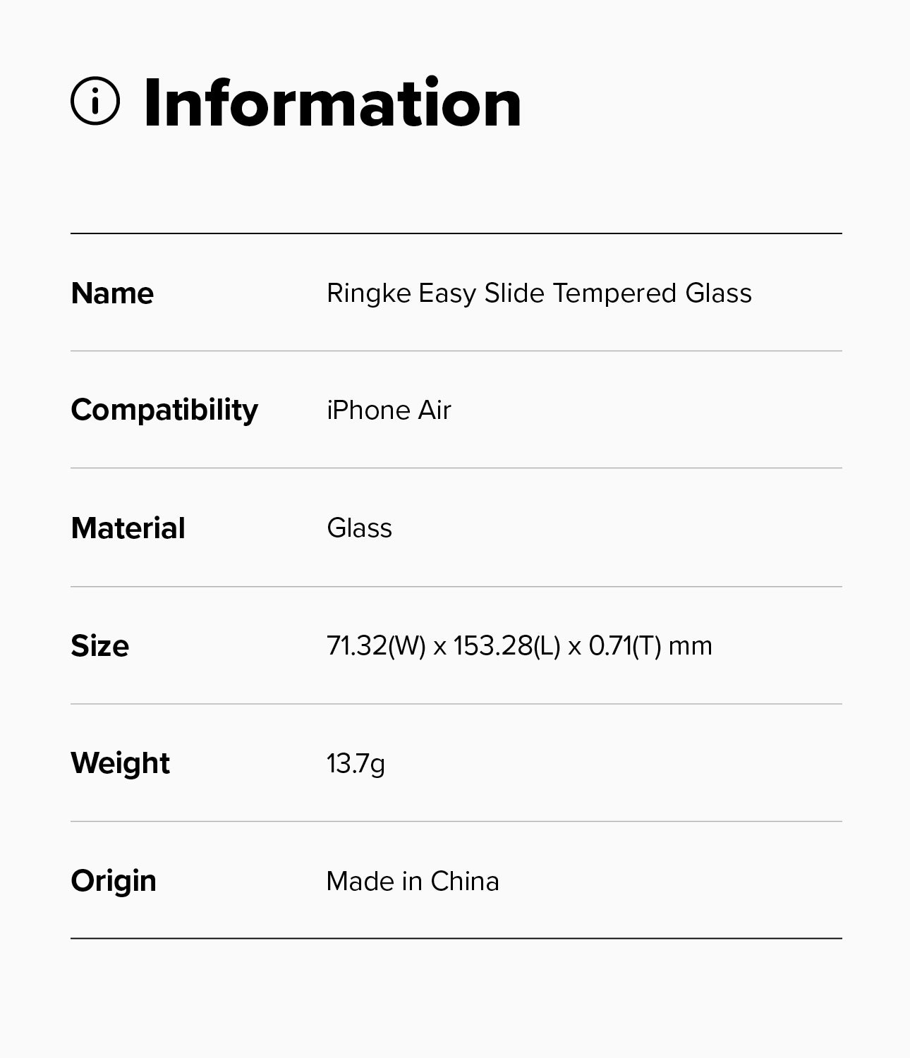Ringke Easy Slide Tempered Glass Screen Protector for Apple iPhone Air
