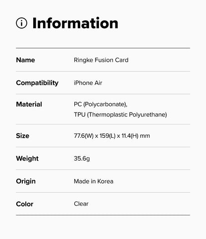 Ringke Fusion Card Case for Apple iPhone Air