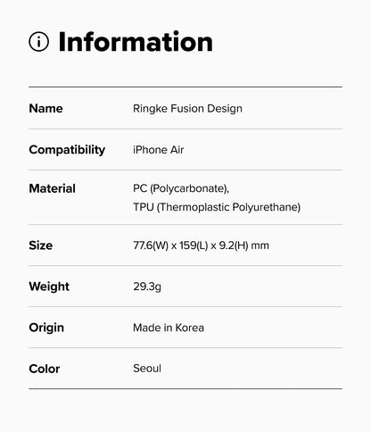 Ringke Fusion Design Case for Apple iPhone Air