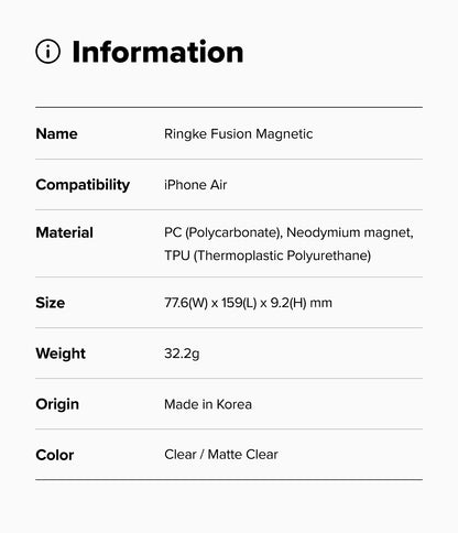 Ringke Fusion Magnetic Case for Apple iPhone Air