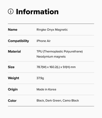 Ringke Onyx Magnetic Case for Apple iPhone Air