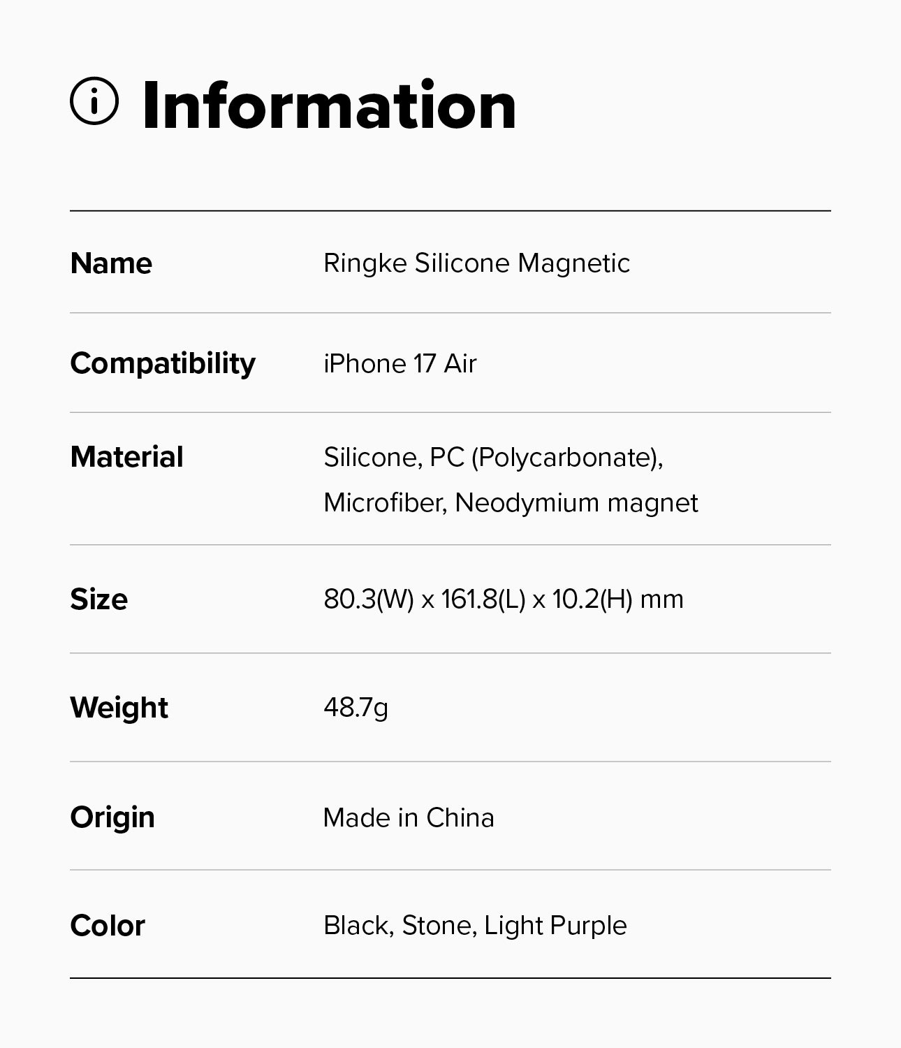 Ringke Silicone Magnetic Case for Apple iPhone 17 Air