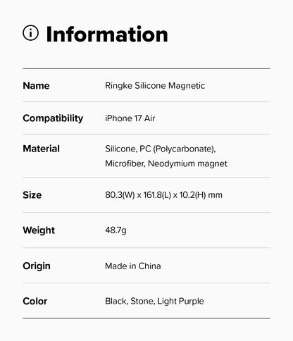 Ringke Silicone Magnetic Case for Apple iPhone 17 Air