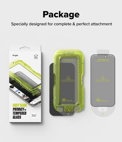 Ringke Privacy Easy Slide Tempered Glass Screen Protector for Apple iPhone 17 Pro Max