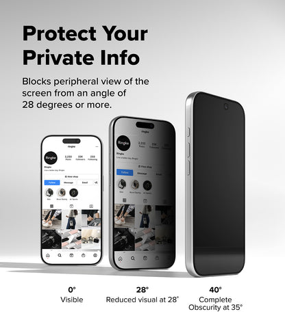 Ringke Privacy Easy Slide Tempered Glass Screen Protector for Apple iPhone 17 Pro Max