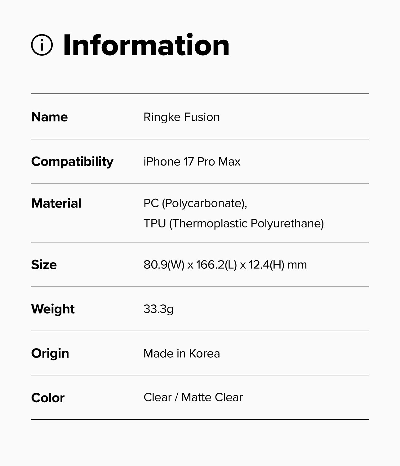 Ringke Fusion Case for Apple iPhone 17 Pro Max