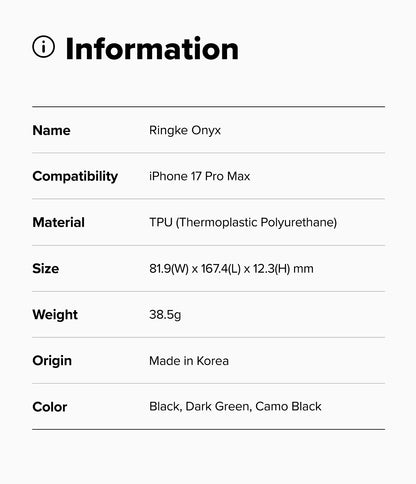 Ringke Onyx Case for Apple iPhone 17 Pro Max
