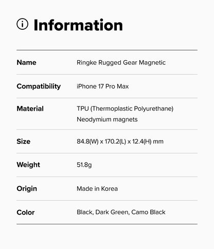 Ringke Rugged Gear Magnetic Case for Apple iPhone 17 Pro Max