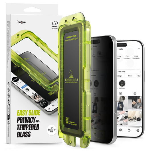 Ringke Privacy Easy Slide Tempered Glass Screen Protector for Apple iPhone 17 Pro