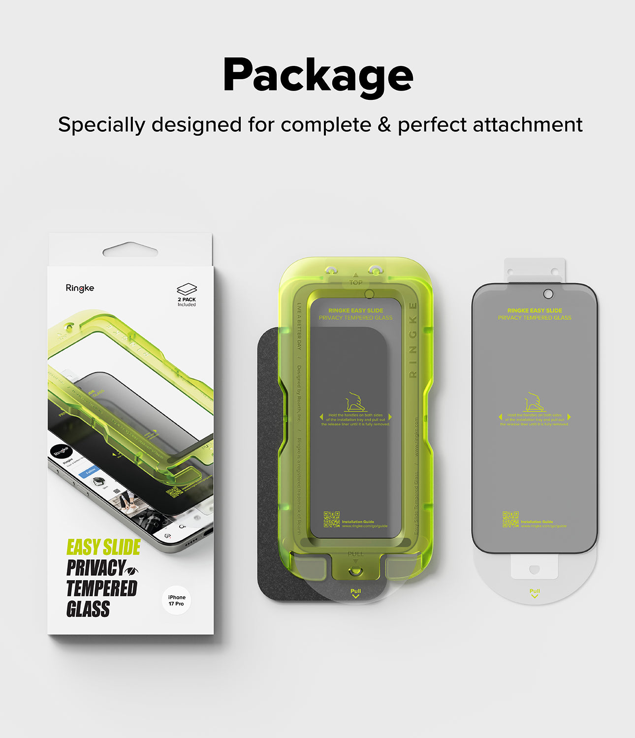 Ringke Privacy Easy Slide Tempered Glass Screen Protector for Apple iPhone 17 Pro