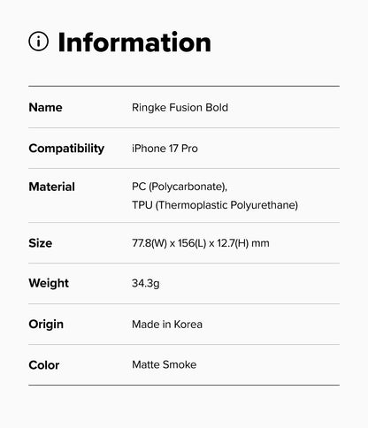 Ringke Fusion Bold Case for Apple iPhone 17 Pro