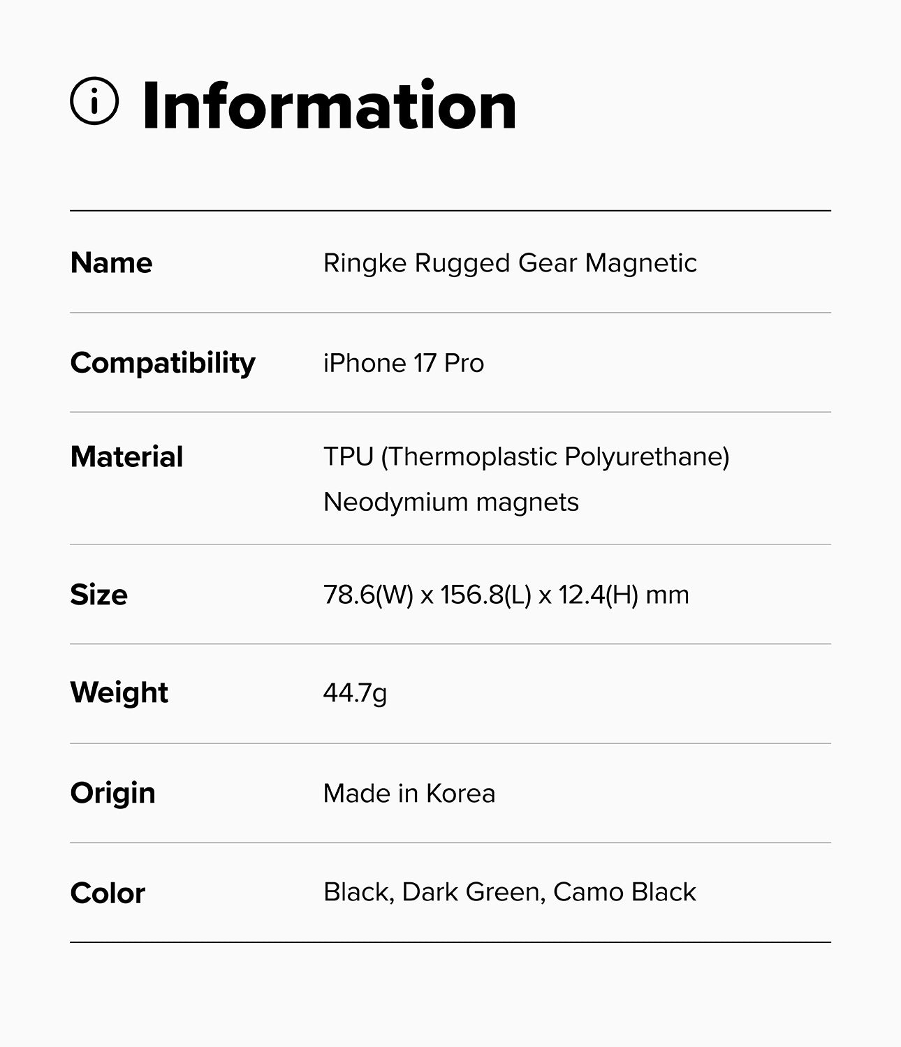 Ringke Rugged Gear Magnetic Case for Apple iPhone 17 Pro