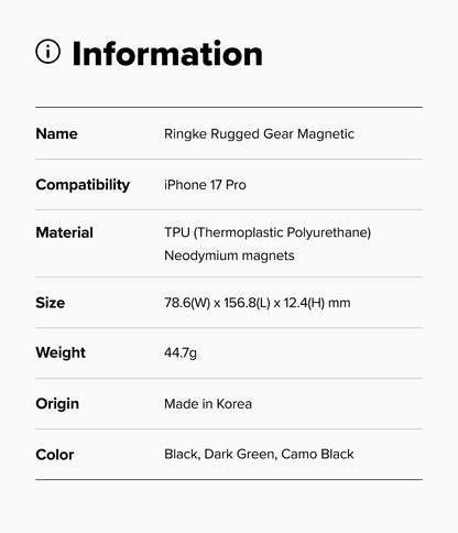 Ringke Rugged Gear Magnetic Case for Apple iPhone 17 Pro