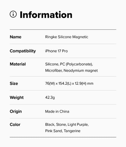 Ringke Silicone Magnetic Case for Apple iPhone 17 Pro