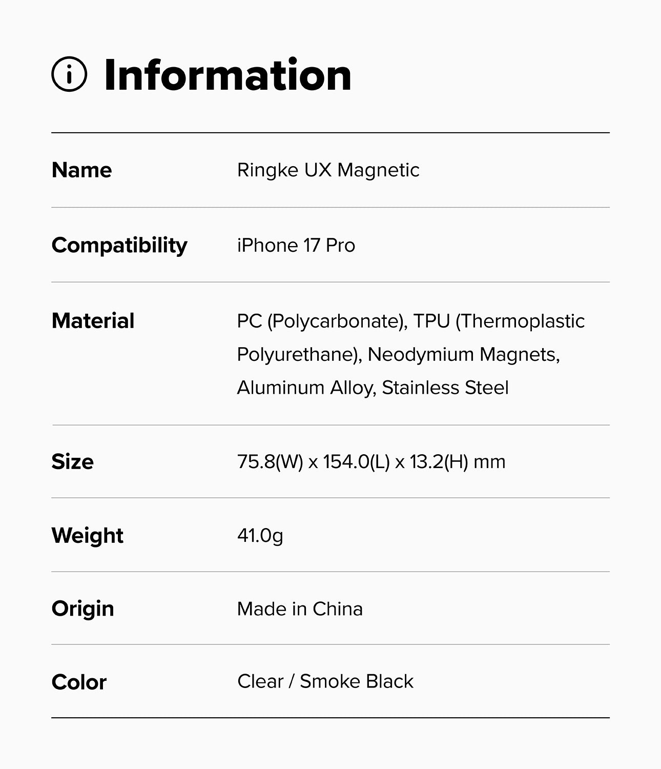 Ringke UX Magnetic Case for Apple iPhone 17 Pro