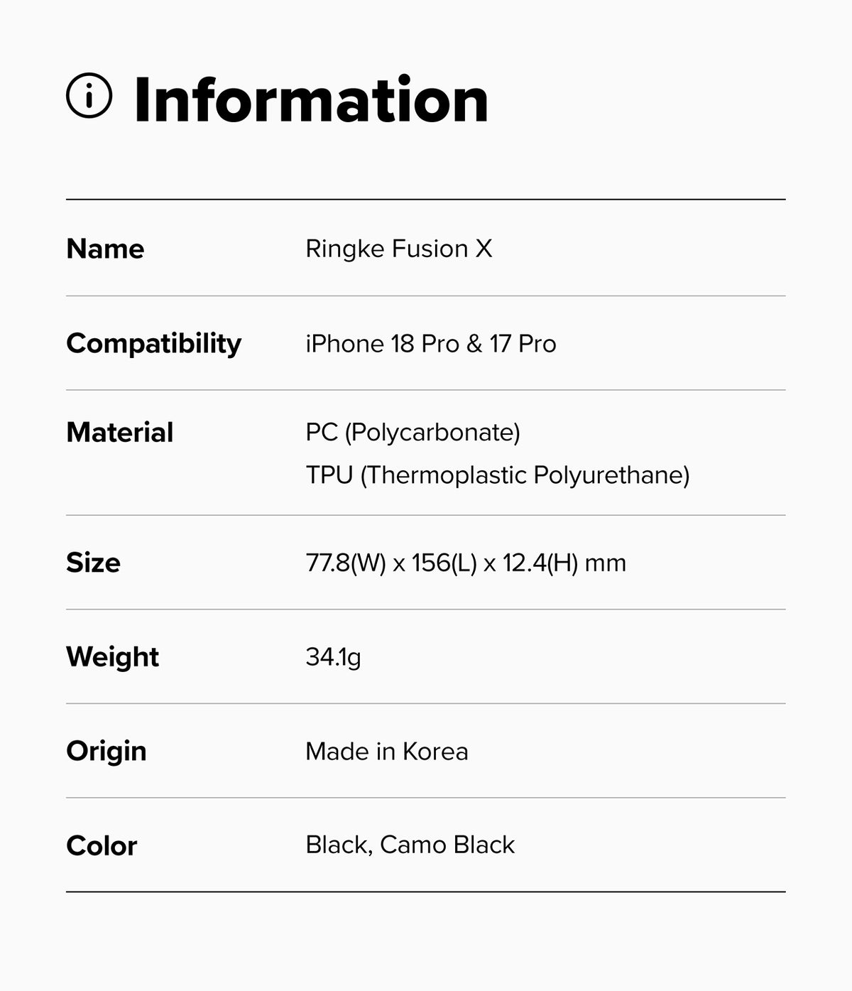 Ringke Fusion X Case for Apple iPhone 18 Pro / iPhone 17 Pro