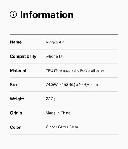 Ringke Air Case for Apple iPhone 17 - Lightweight Protective Cover