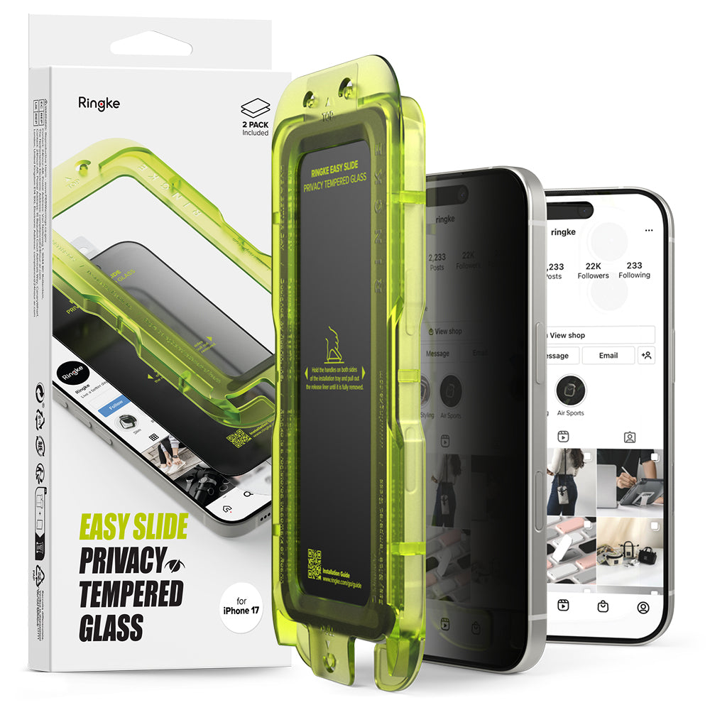 Ringke Privacy Easy Slide Tempered Glass Screen Protector for Apple iPhone 17