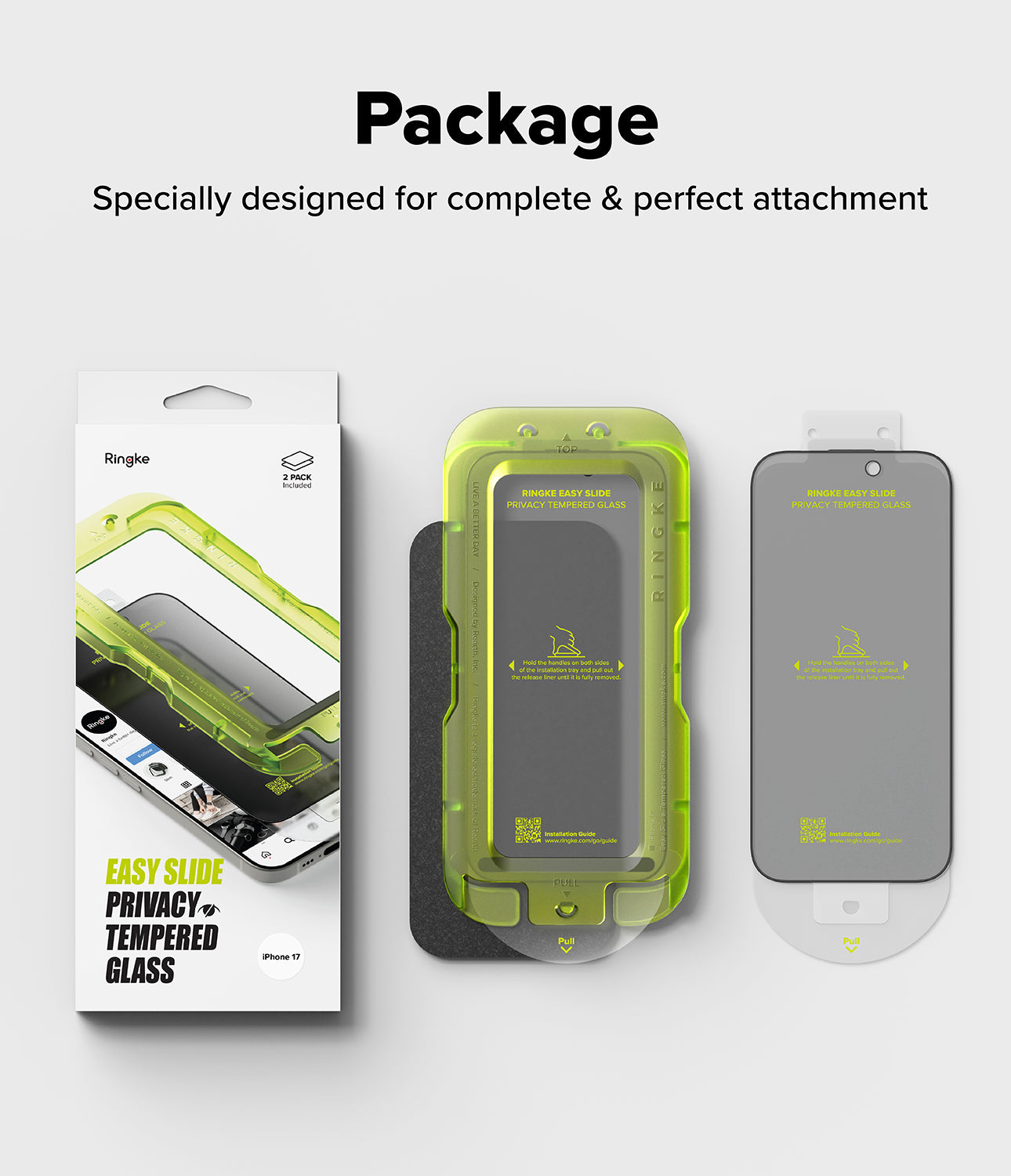 Ringke Privacy Easy Slide Tempered Glass Screen Protector for Apple iPhone 17