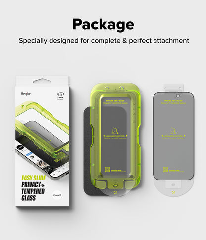 Ringke Privacy Easy Slide Tempered Glass Screen Protector for Apple iPhone 17