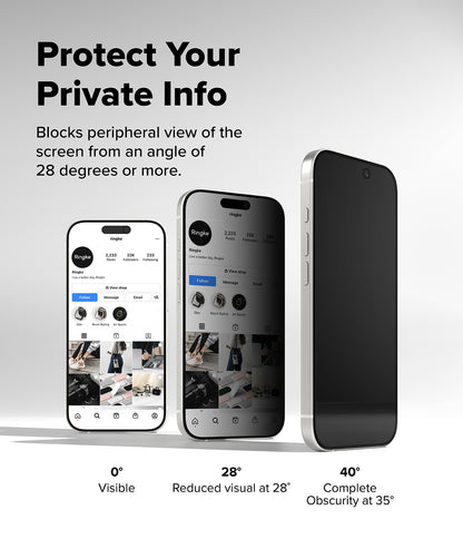 Ringke Privacy Easy Slide Tempered Glass Screen Protector for Apple iPhone 17