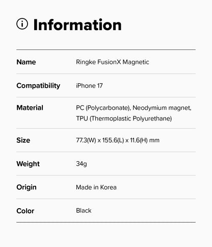 Ringke Fusion X Magnetic Case for Apple iPhone 17
