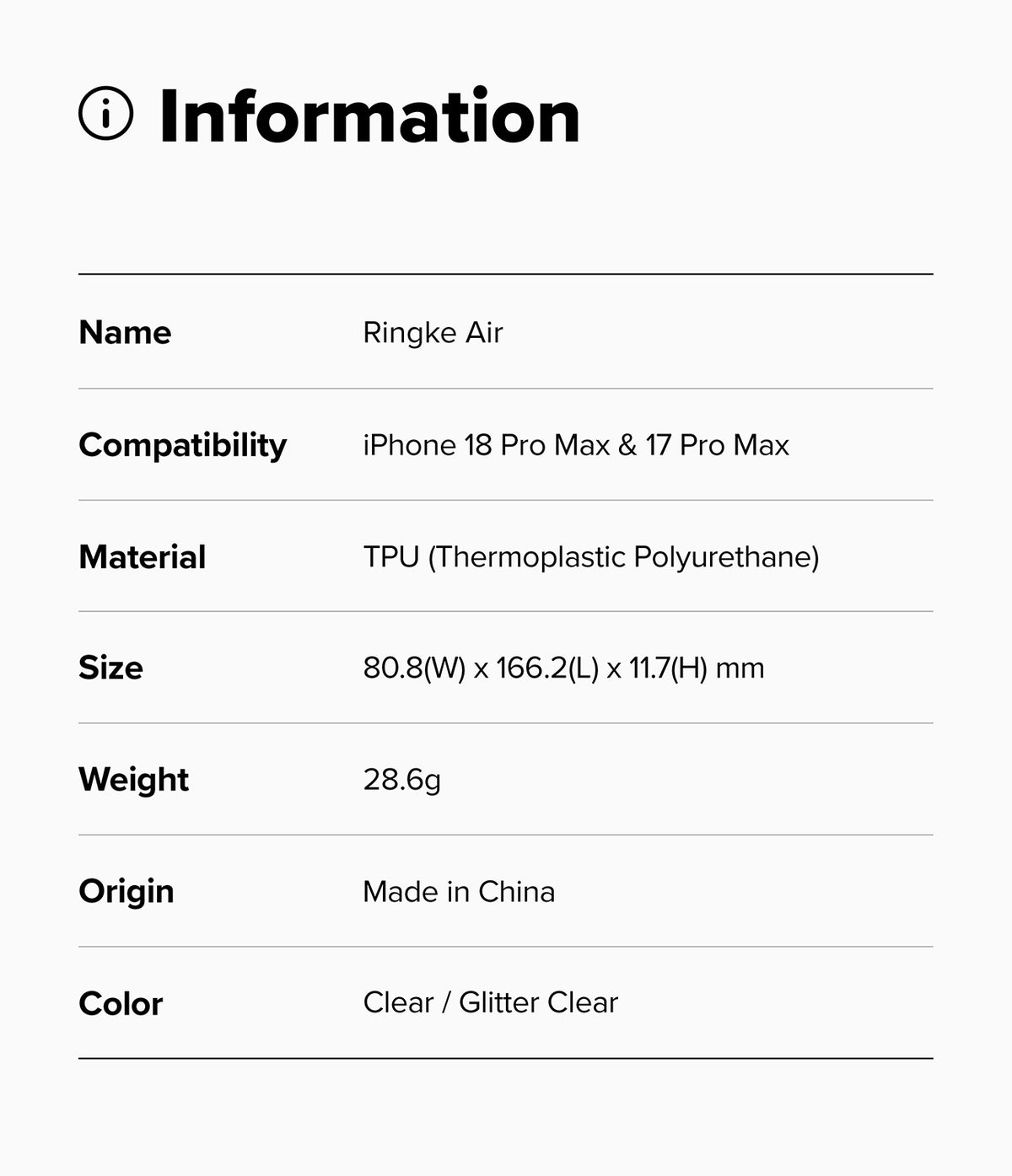 Ringke Air Case for Apple iPhone 18 Pro Max