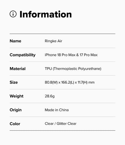 Ringke Air Case for Apple iPhone 18 Pro Max