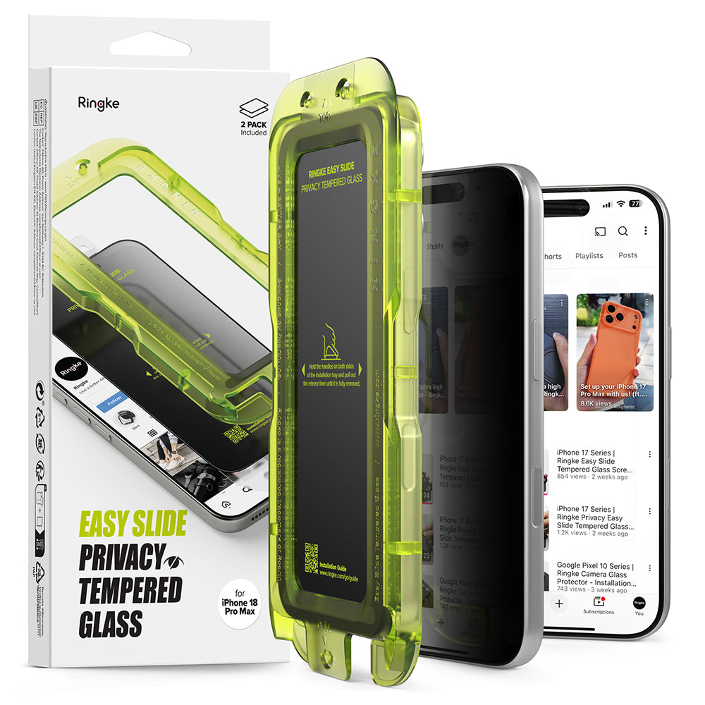 Ringke Privacy Easy Slide Tempered Glass Screen Protector for Apple iPhone 18 Pro Max