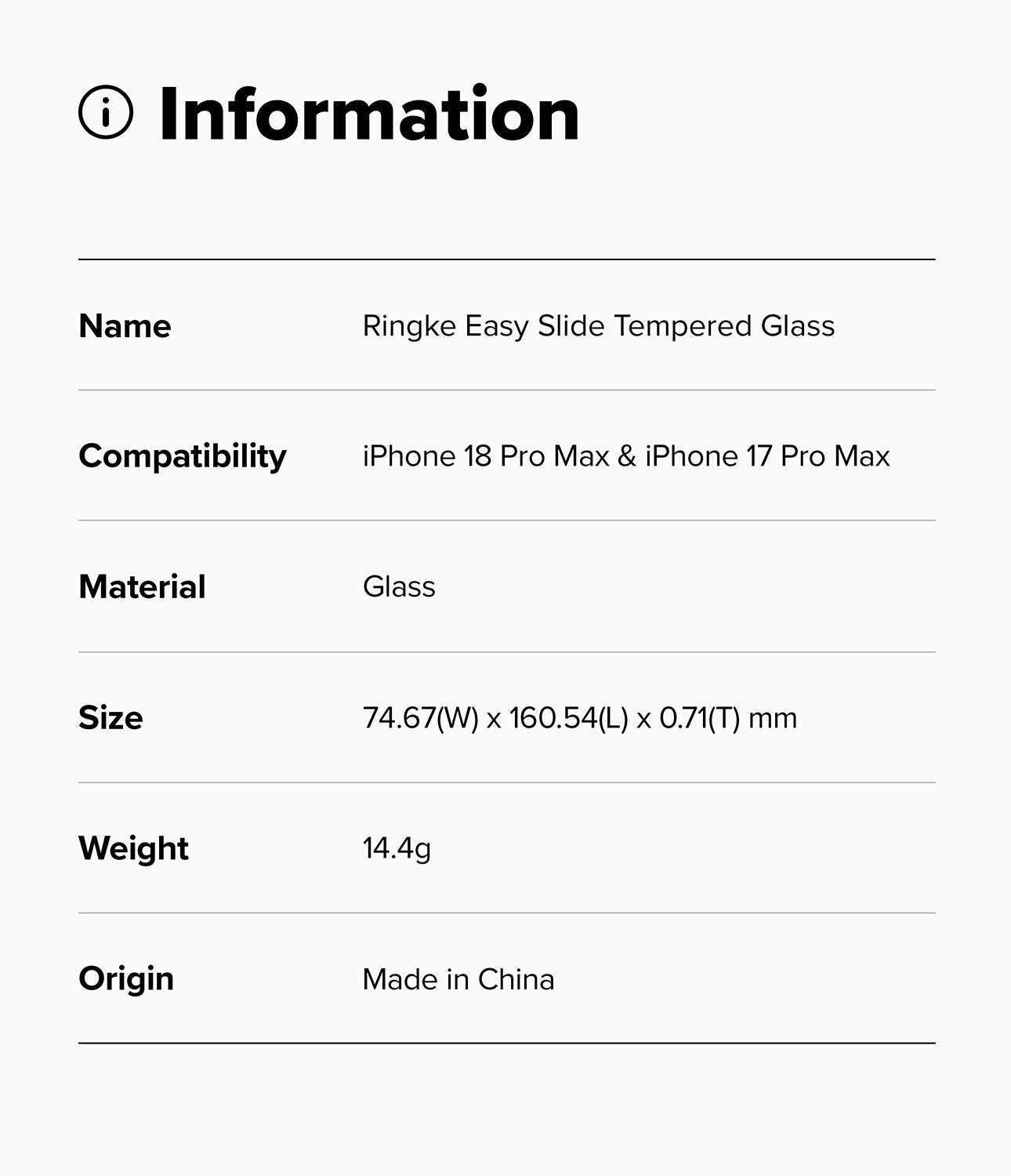 Ringke Easy Slide Tempered Glass Screen Protector for Apple iPhone 18 Pro Max / iPhone 17 Pro Max