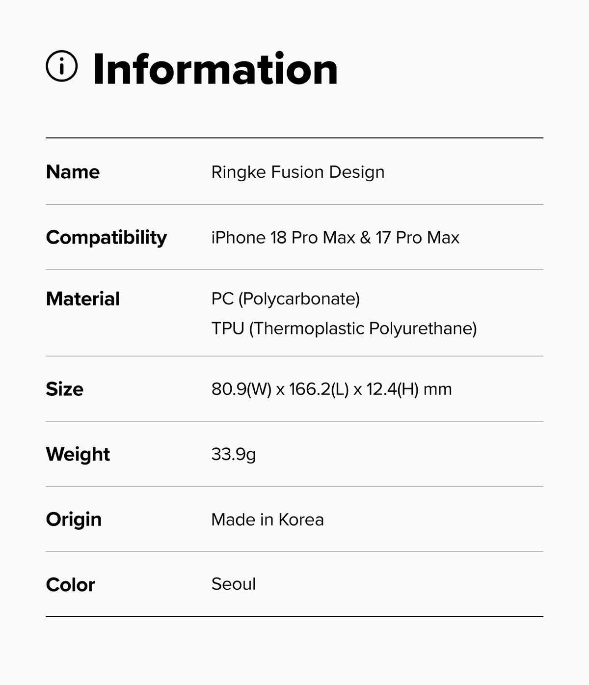 Ringke Fusion Design Case for Apple iPhone 18 Pro Max / iPhone 17 Pro Max