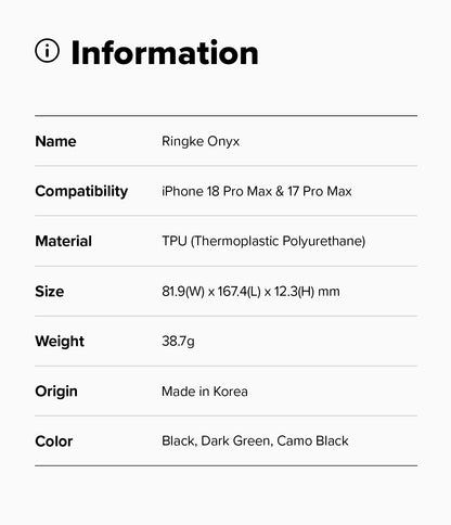 Ringke Onyx Case for Apple iPhone 18 Pro Max