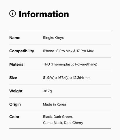 Ringke Onyx Case for Apple iPhone 18 Pro Max / 17 Pro Max