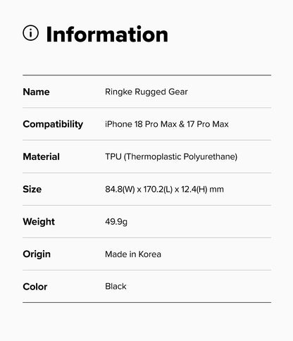 Ringke Rugged Gear Case for Apple iPhone 18 Pro Max / iPhone 17 Pro Max