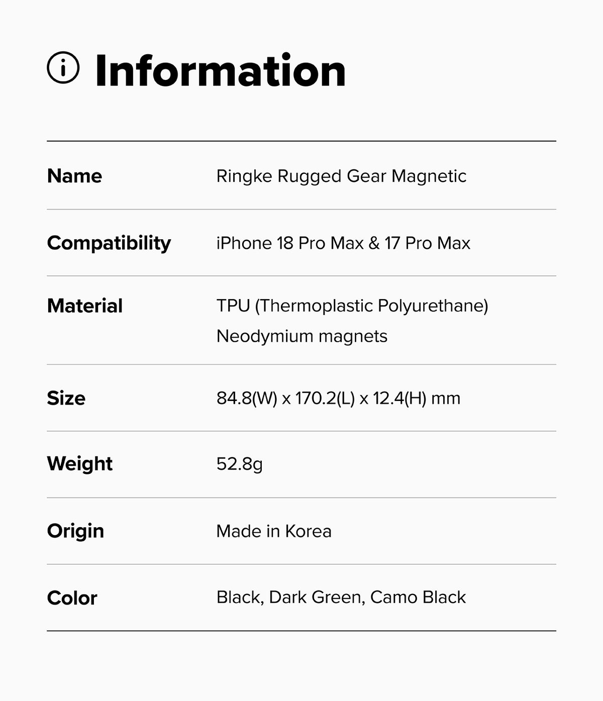 Ringke Rugged Gear Magnetic Case for Apple iPhone 18 Pro Max / 17 Pro Max