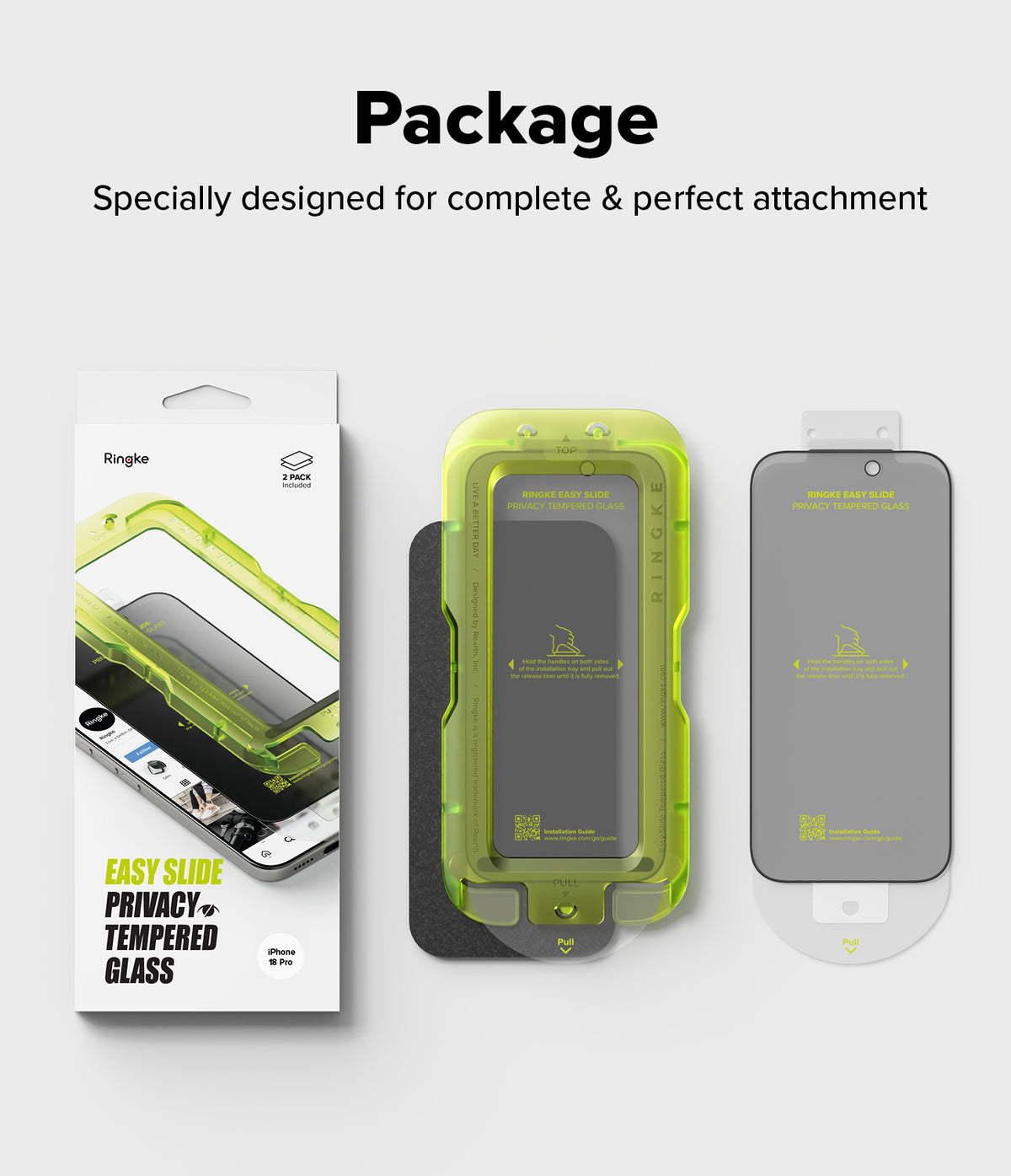 Ringke Privacy Easy Slide Tempered Glass Screen Protector for Apple iPhone 18 Pro
